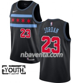 Camiseta Niños Chicago Bulls Michael Jordan 23 2018-19 Nike City Edition Negro Swingman